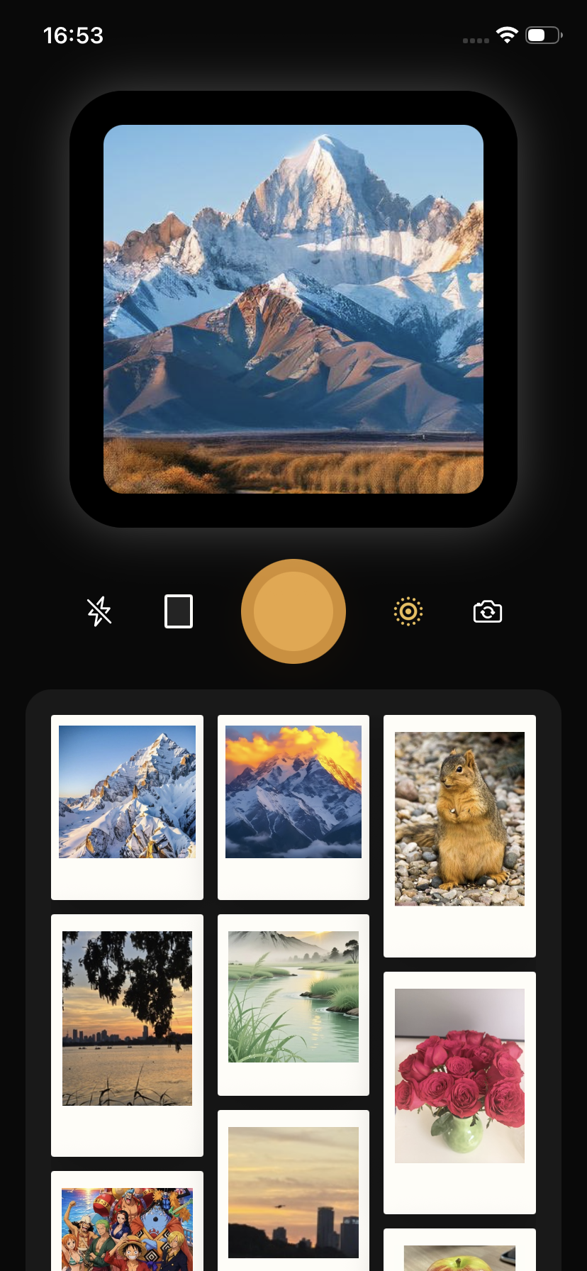 PiccaCam 拍摄与照片墙界面